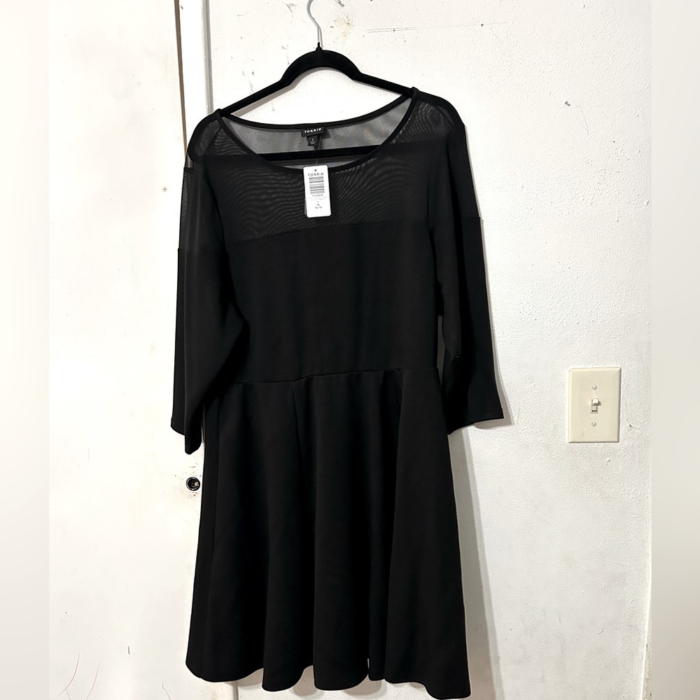 New torrid Little black dress mesh sleeves